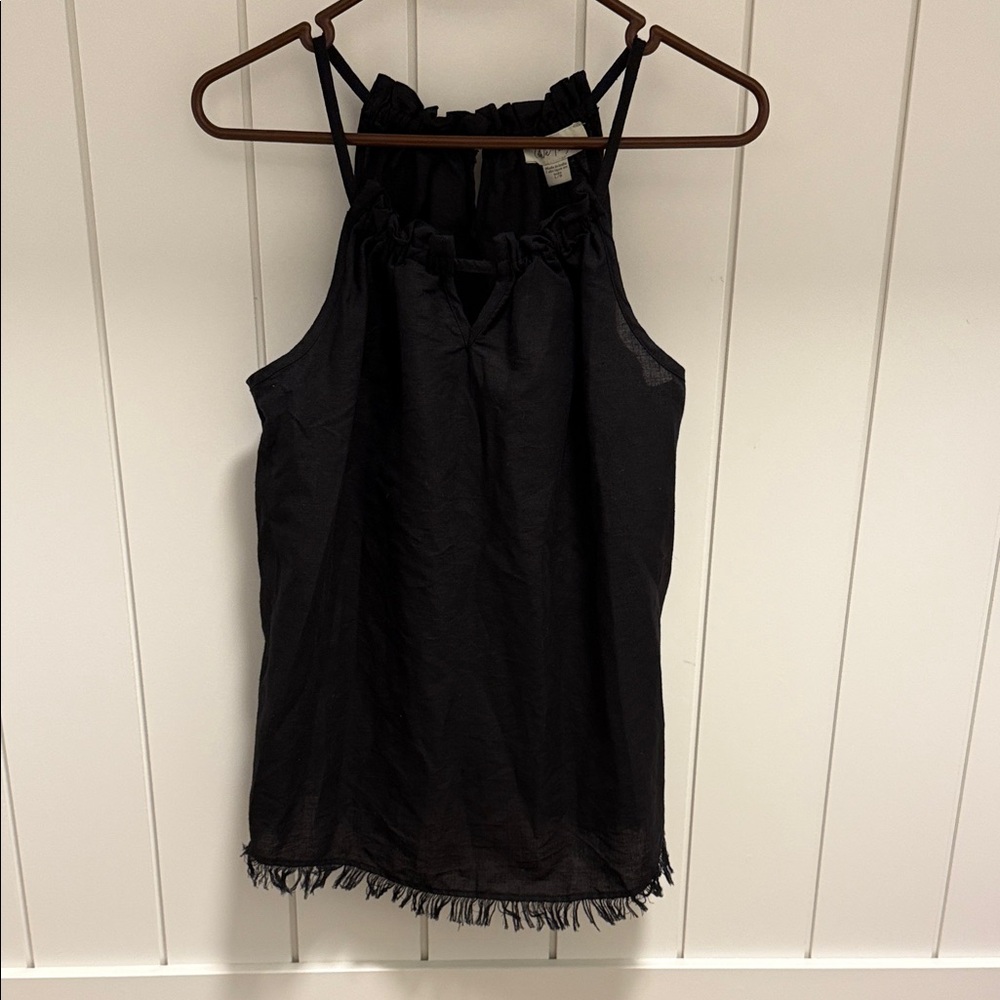 Charlie Paige Black Ruffled Tank Top
